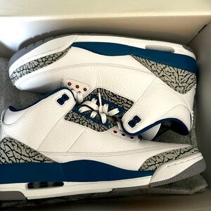 Jordan 3 blue white and gold